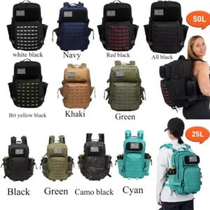 Waterproof Hiking Backpack 25L/50L – Travel, Gym, Fishing, Laptop Bag